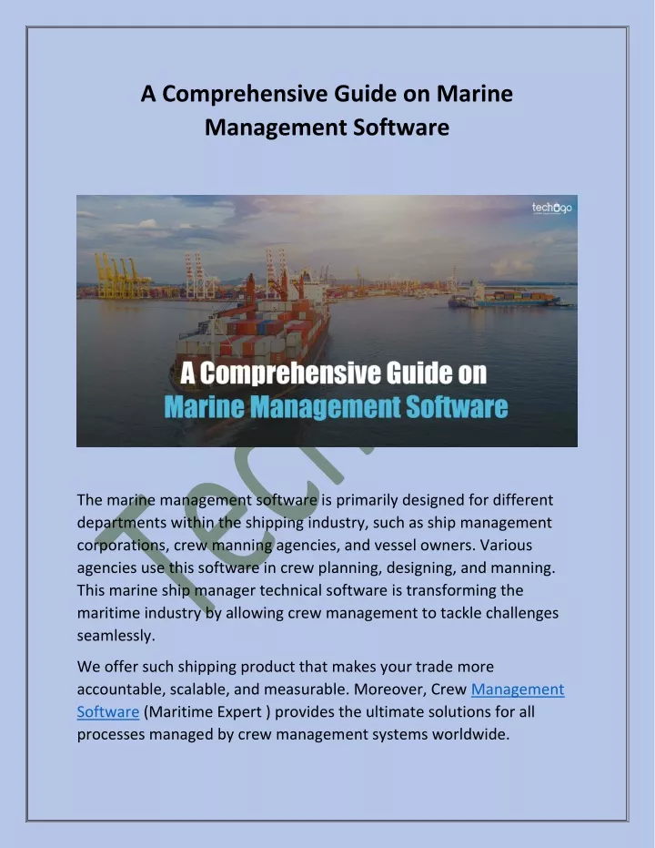 PPT A Comprehensive Guide on Marine Management Software PowerPoint