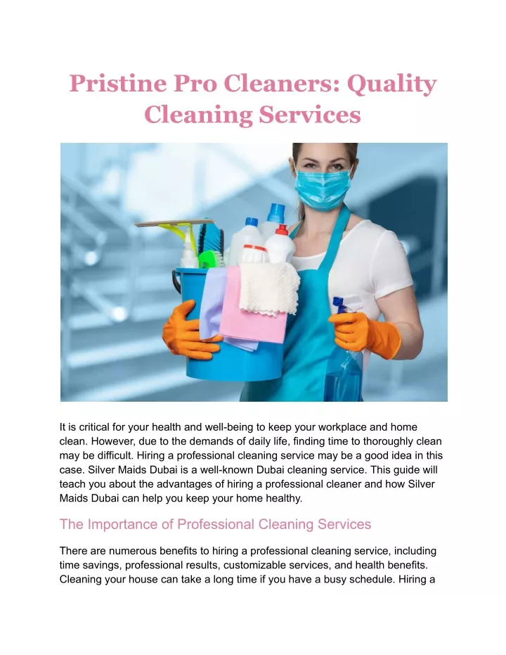 PPT - Pristine Pro Cleaners: Quality Cleaning Services PowerPoint ...