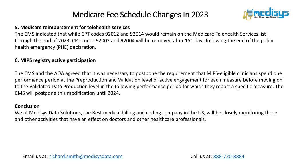 PPT Medicare Fee Schedule Changes In 2023 PowerPoint Presentation