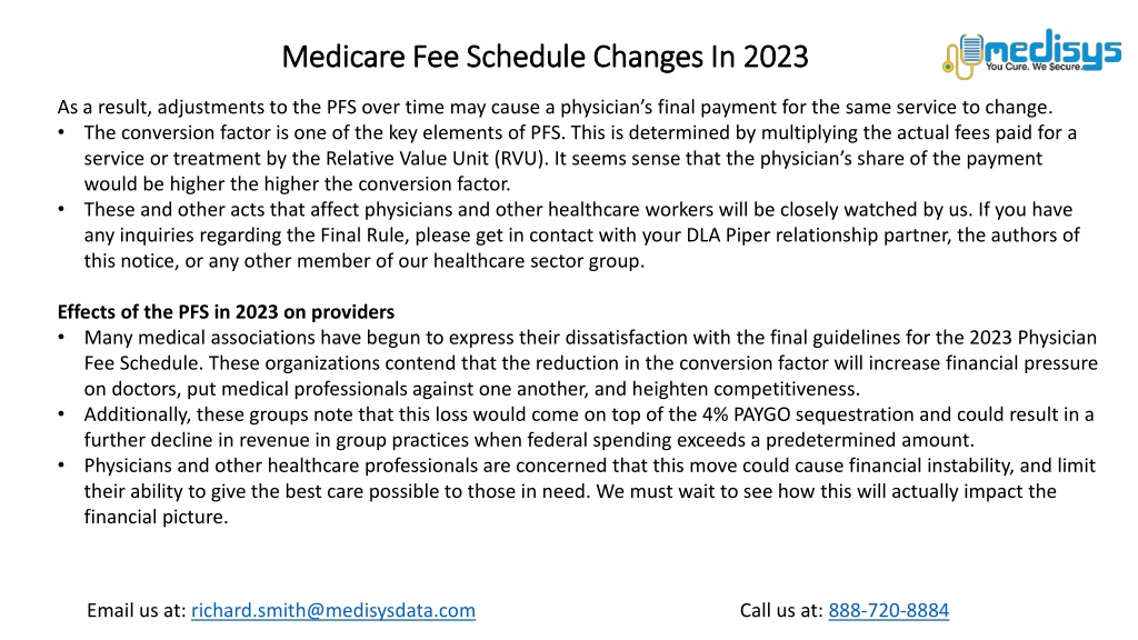 PPT Medicare Fee Schedule Changes In 2023 PowerPoint Presentation