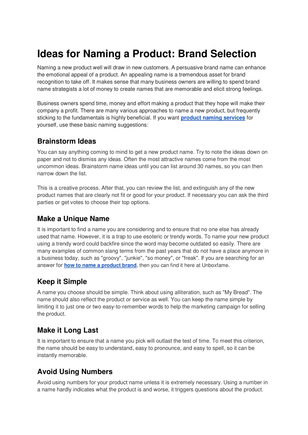 PPT Ideas for Naming a Product_ Brand Selection PowerPoint