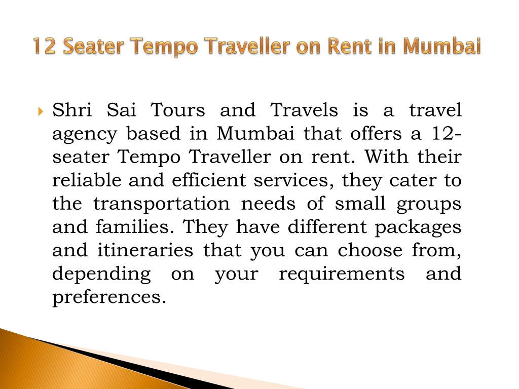 PPT Rent Out 12 Seater Tempo Travellers For Comfortable Visits   12 Seater Tempo Traveller On Rent In Mumbai L 