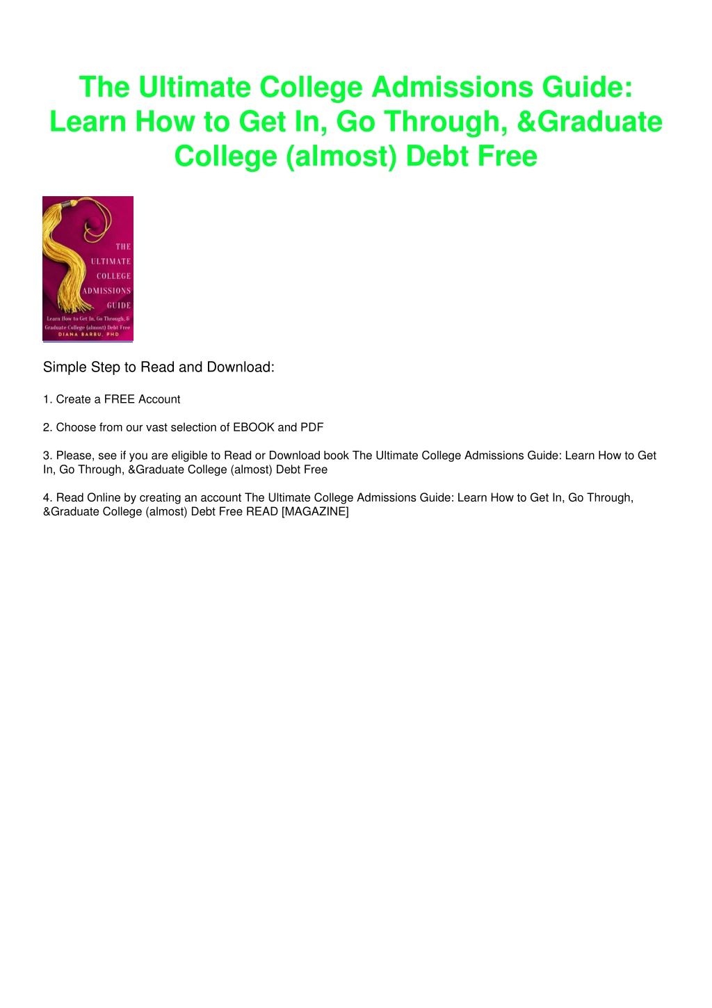 PPT - $PDF$/READ/DOWNLOAD The Ultimate College Admissions Guide: Learn ...