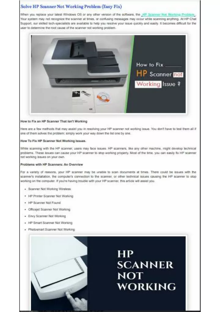 PPT HP Scanner not Working 1 888 (401) 4846 Here is the Easy Fix