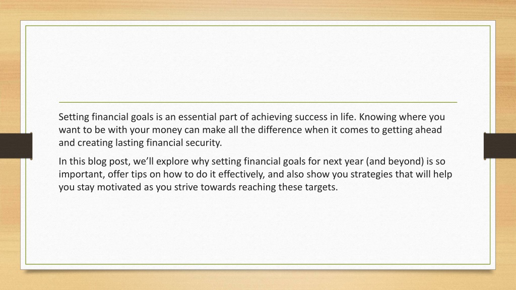 PPT - How to Set Financial Goals PowerPoint Presentation, free download ...