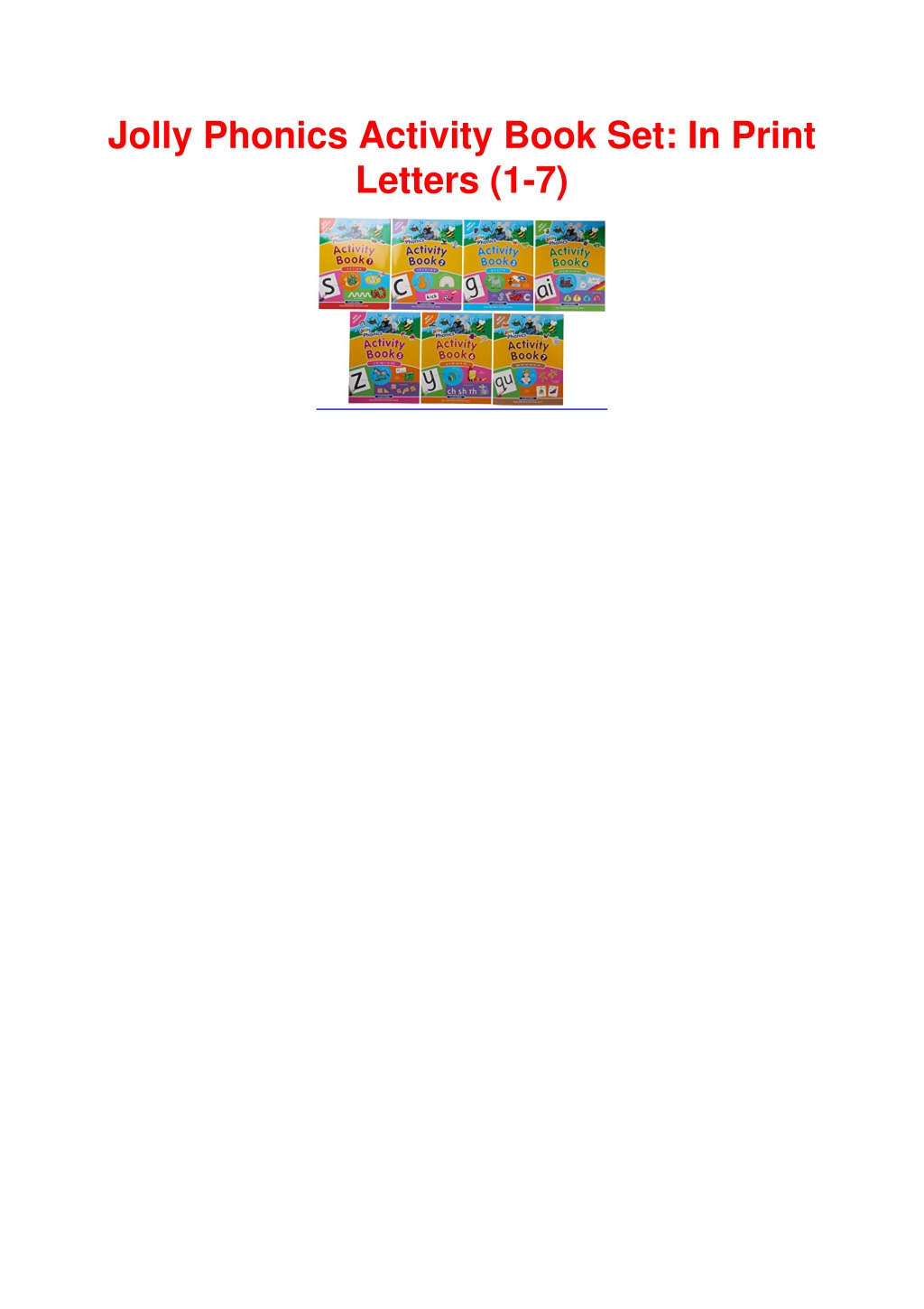 PPT - _PDF_ Jolly Phonics Activity Book Set: In Print Letters (1-7) PowerPoint Presentation - ID ...