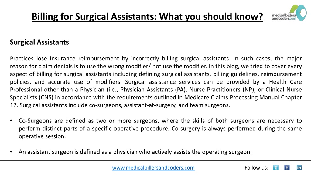 Ppt - Billing For Surgical Assistants- What You Should Know Powerpoint 