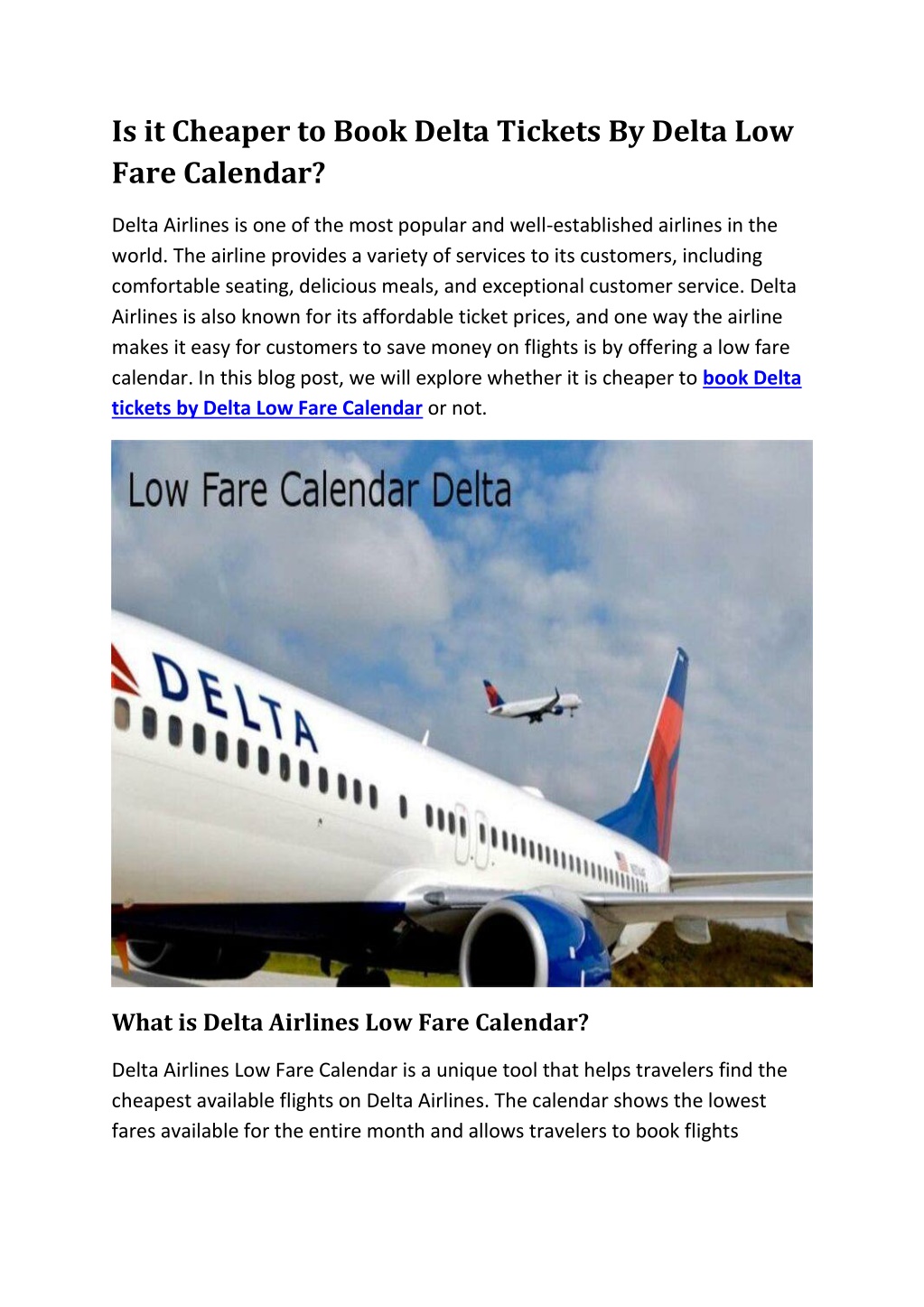 PPT Is it Cheaper to Book Delta Tickets By Delta Low Fare Calendar