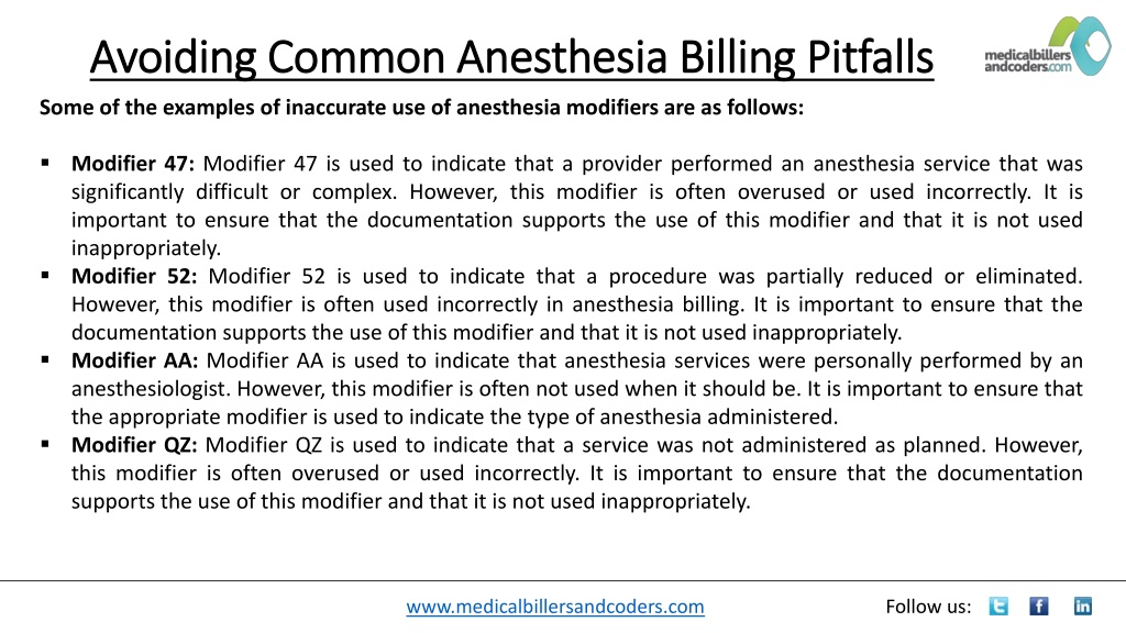 PPT - Avoiding Common Anesthesia Billing Pitfalls PowerPoint ...