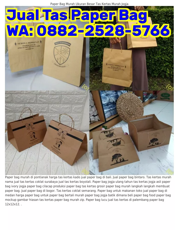 Ppt O Wa Jual Paper Bag Lucu Sablon Tas Kertas