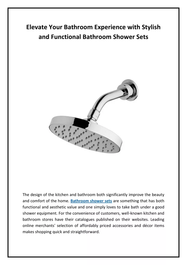 PPT Elevate Your Bathroom Experience with Stylish and Functional