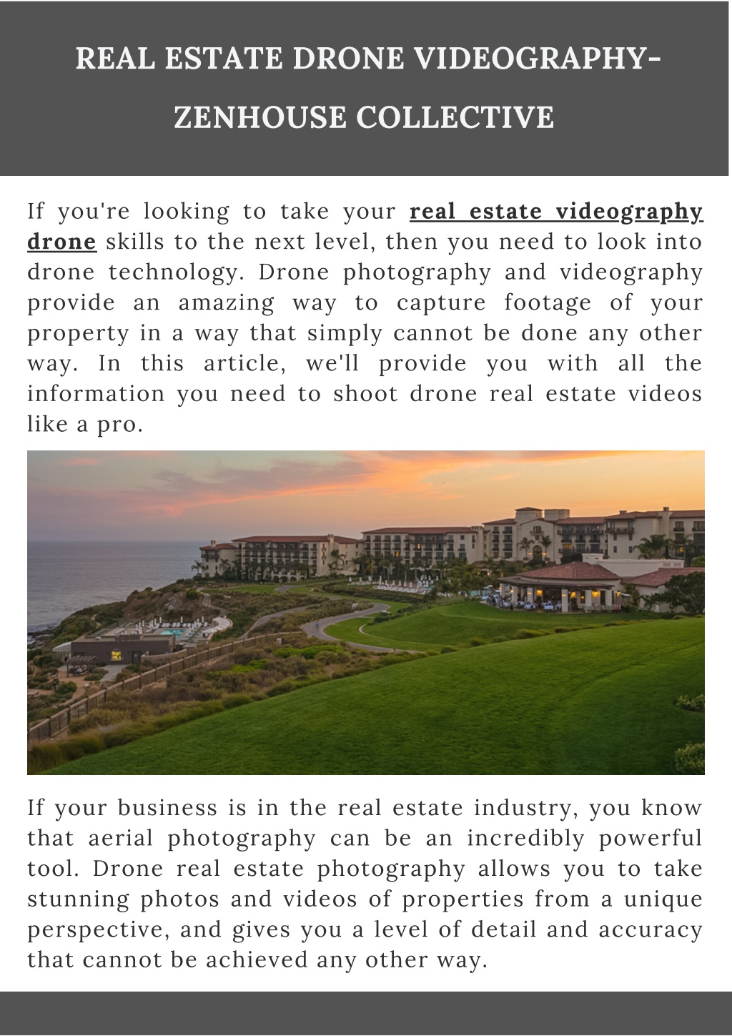 drone videography real estate