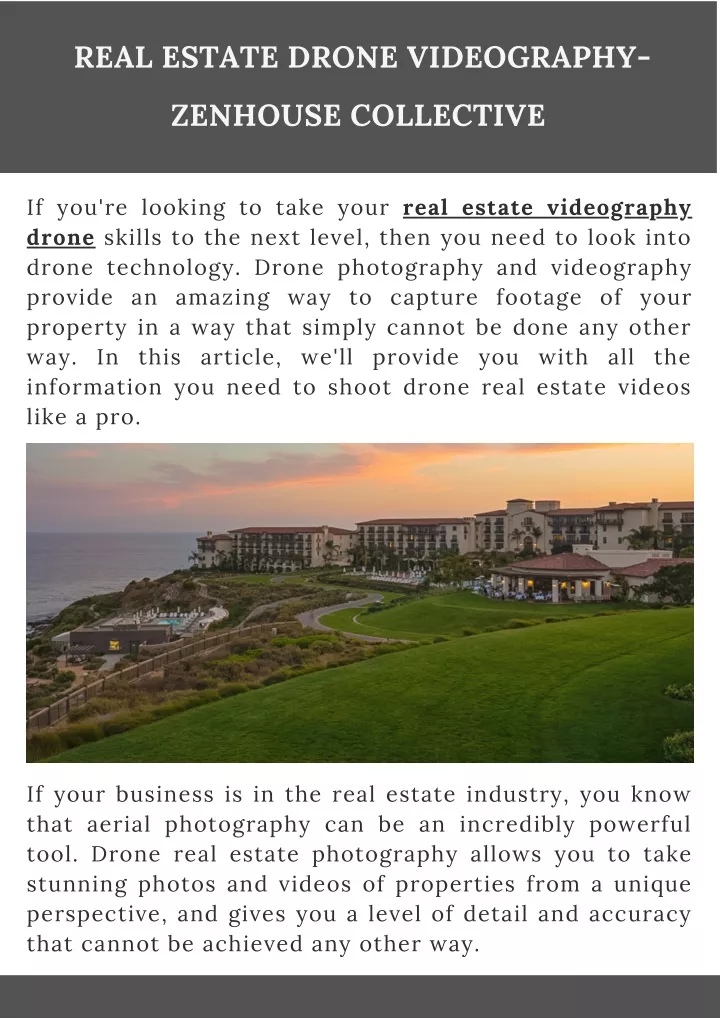 PPT - Real Estate Drone Videography- Zenhouse Collective PowerPoint ...