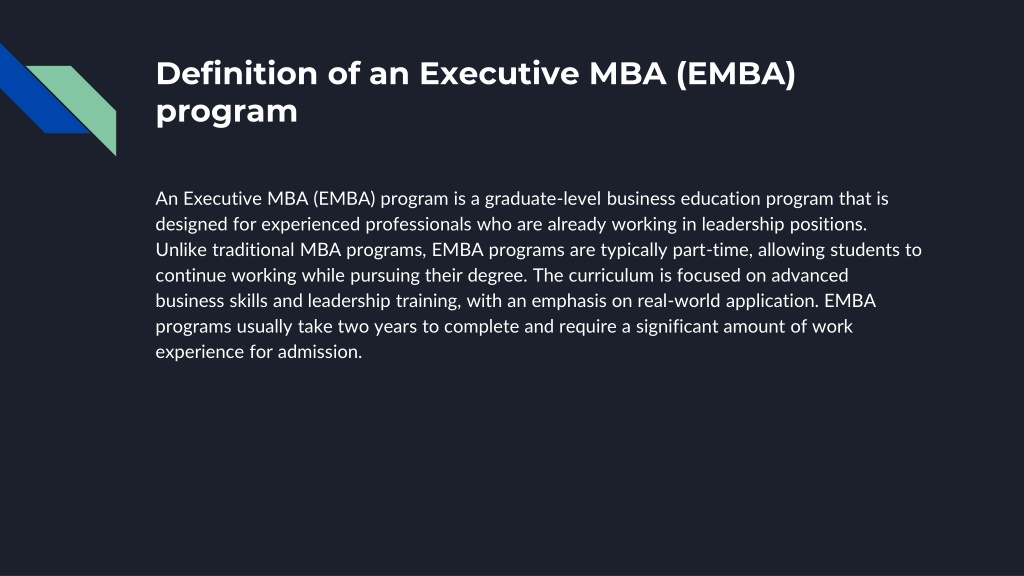 Mba Executive Meaning