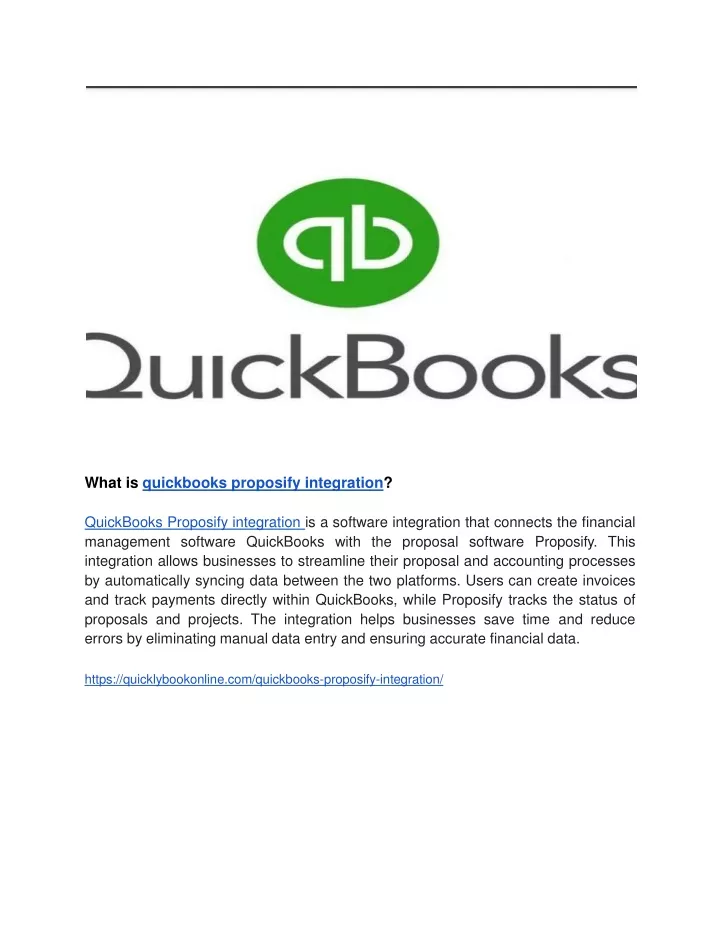 PPT What is quickbooks proposify integration (3) PowerPoint