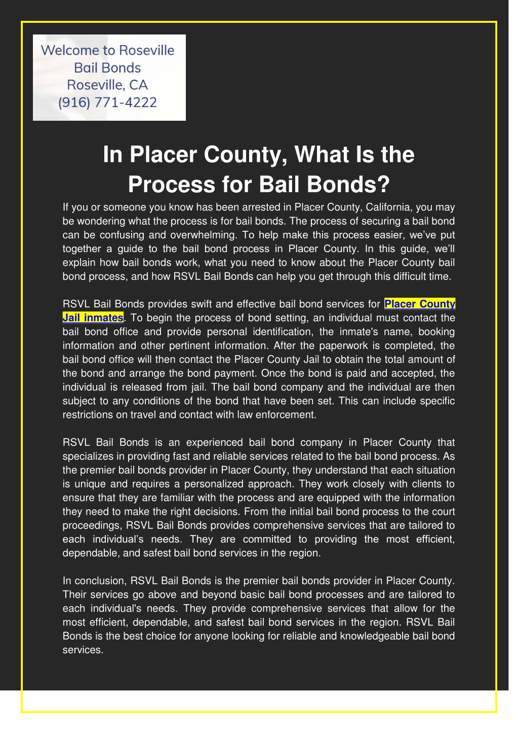 Ppt In Placer County What Is The Process For Bail Bonds Powerpoint