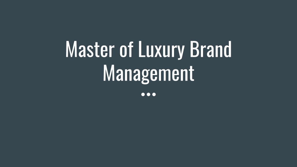 luxury brand management thesis