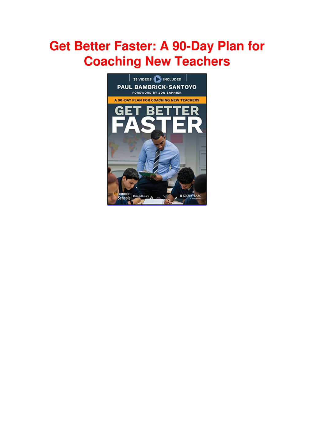 PPT PDF/READ Get Better Faster A 90Day Plan for Coaching New