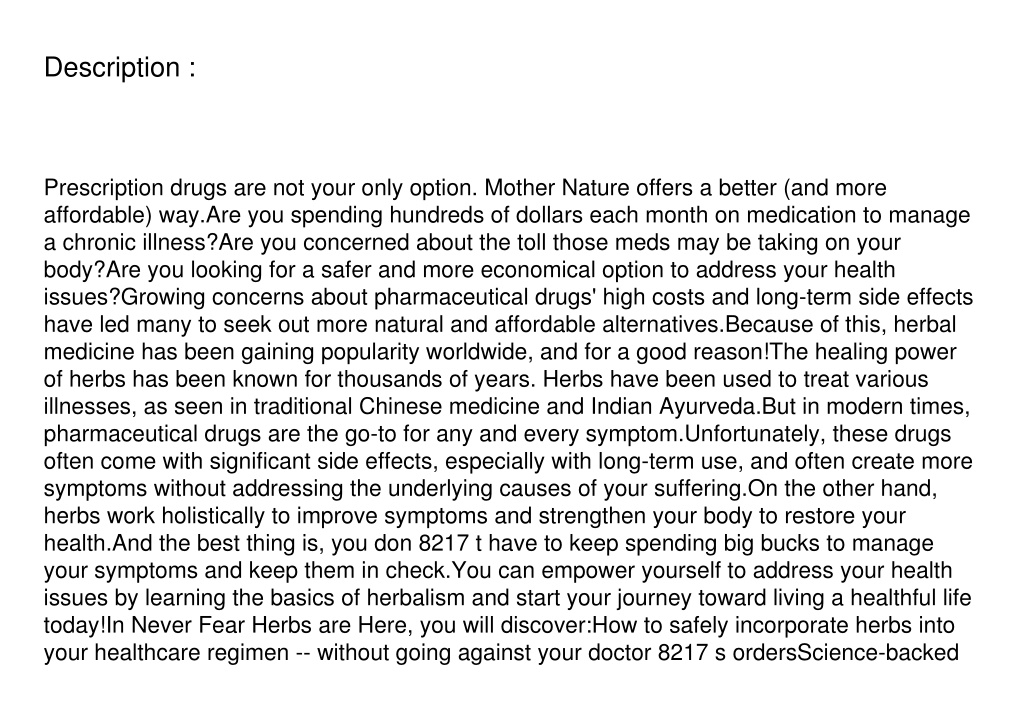 PPT (PDF) Never Fear Herbs Are Here Book One Beginner's Herbalism