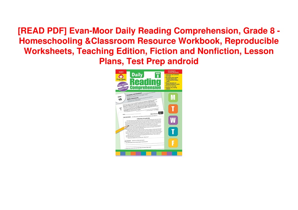 PPT - [READ PDF] Evan-Moor Daily Reading Comprehension, Grade 8
