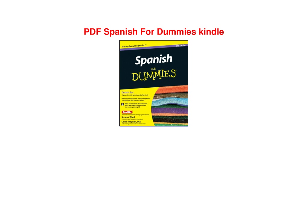 PPT - PDF Spanish For Dummies kindle PowerPoint Presentation, free ...