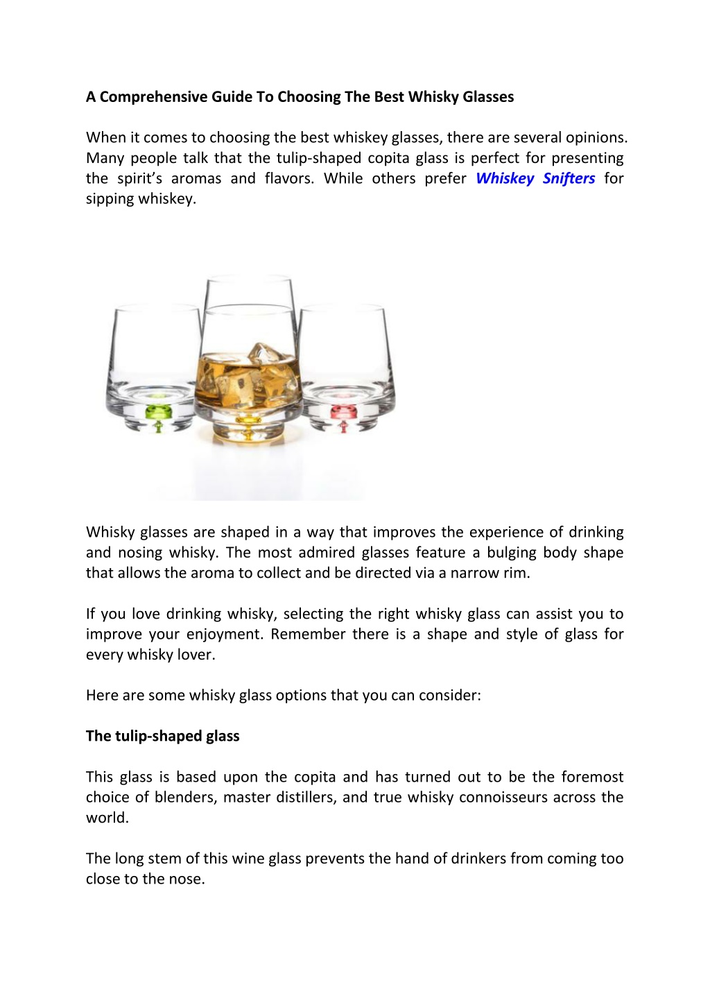 A Guide to Different Types of Whiskey Glasses