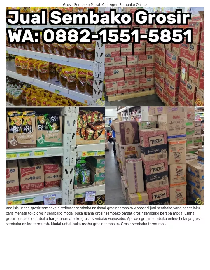 Ppt 088ᒿ·i55i·585i Wa Supplier Grosir Sembako Nama Toko Grosir