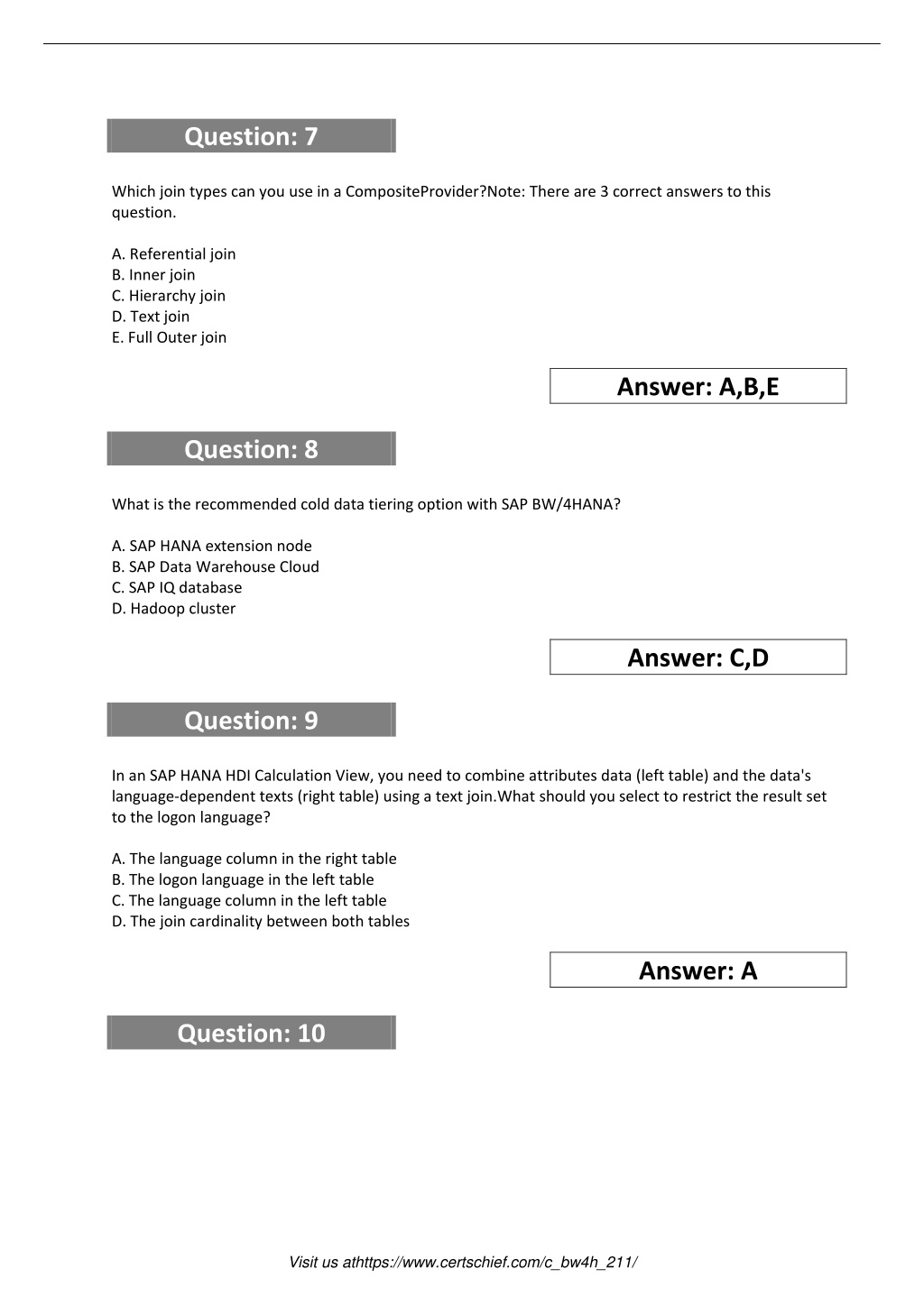 C-BW4H-214 Zertifikatsfragen