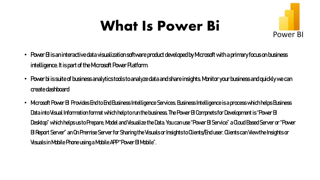 PPT - Power BI Training In Hyderabad - Power Bi Online Training - Excel ...