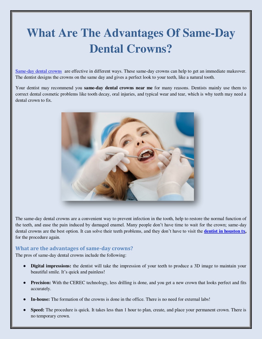 Ppt - What Are The Advantages Of Same-day Dental Crowns? Powerpoint 