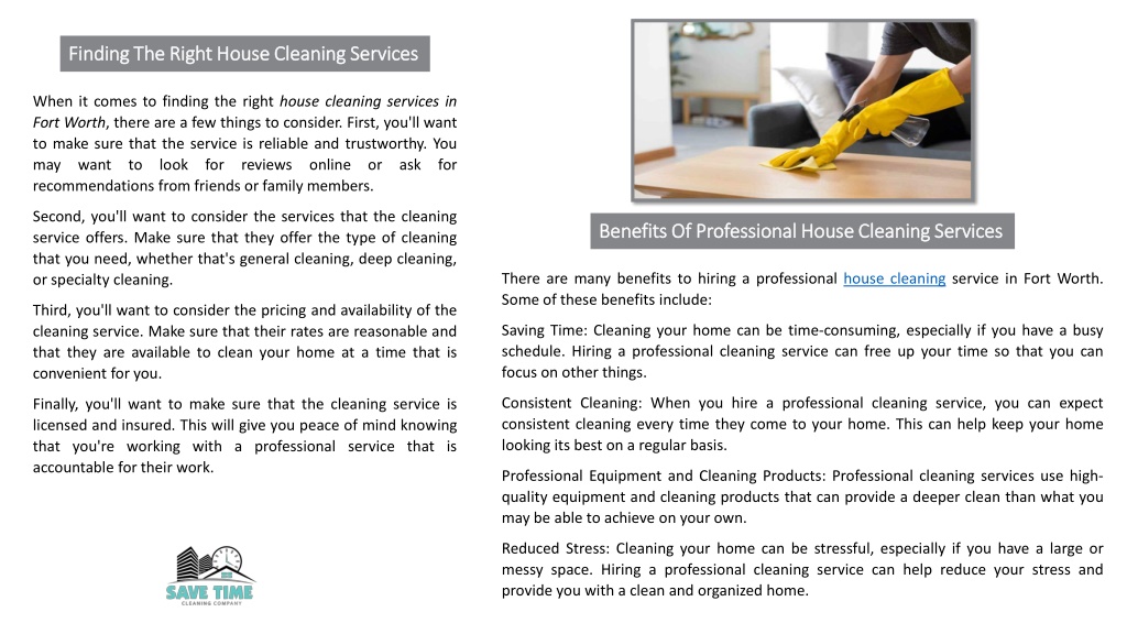 PPT - Sparkling Homes: Exceptional House Cleaning Services Fort Worth ...