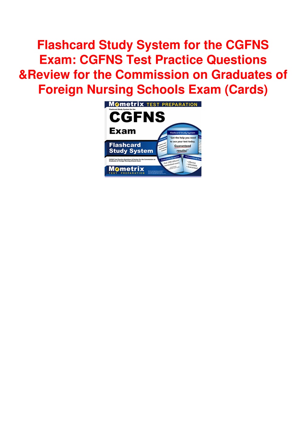 PPT - PDF/BOOK Flashcard Study System For The CGFNS Exam: CGFNS Test ...