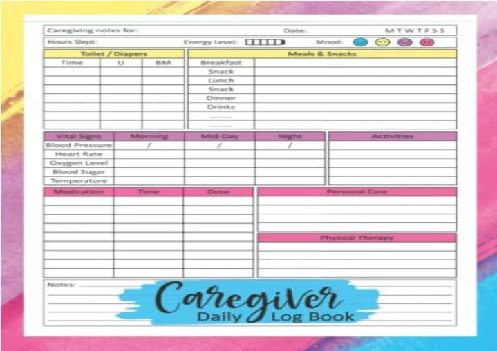 PPT - PDF Caregiver Daily Log Book: Caregiver Report Sheet for Assisted ...