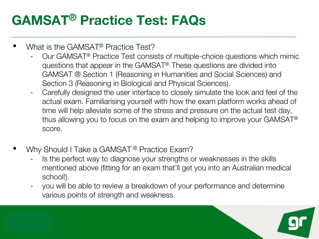 PPT Free GAMSAT Practice Test PowerPoint Presentation, free download ID12023242