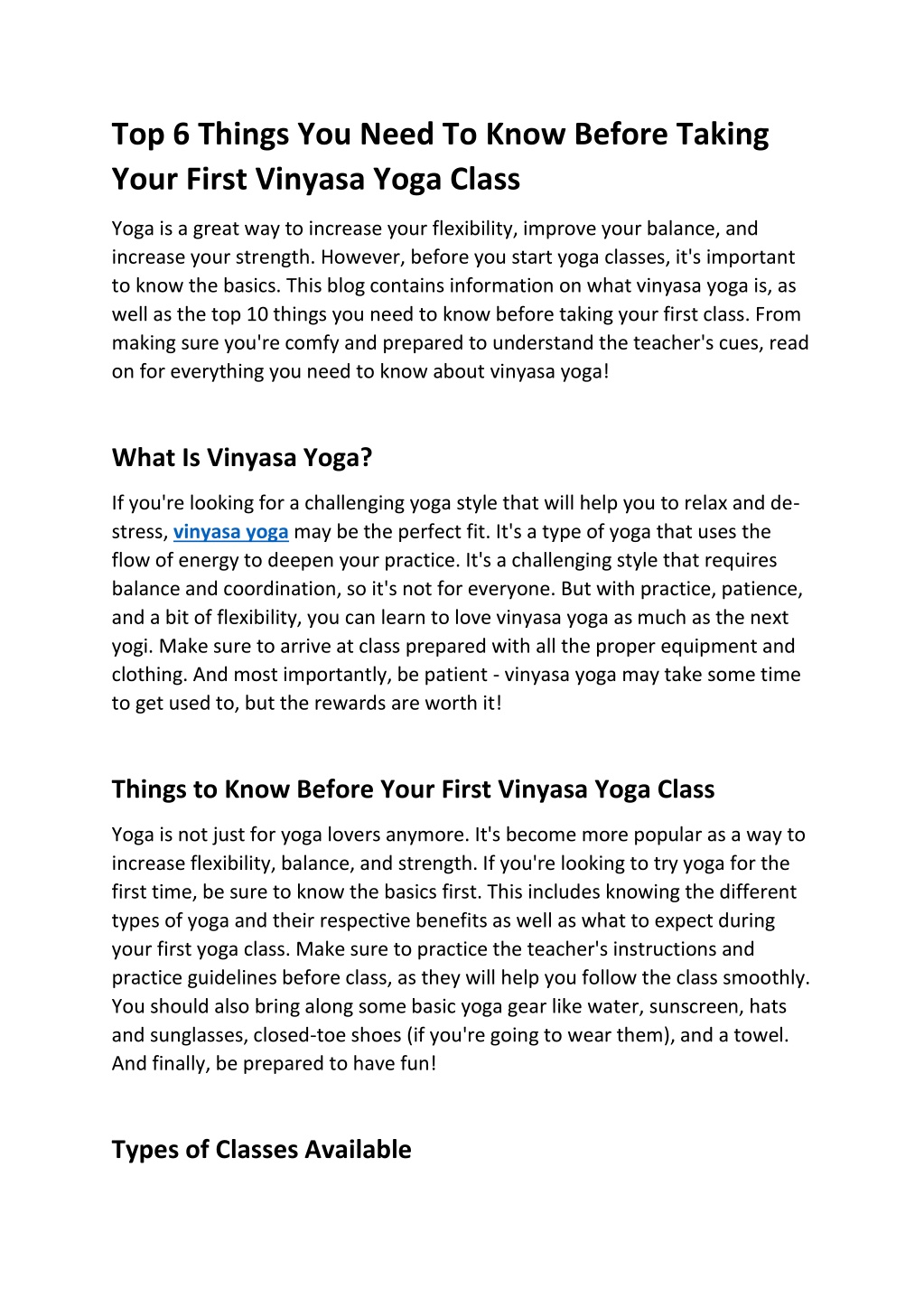 Ppt Top 6 Things You Need To Know Before Taking Your First Vinyasa