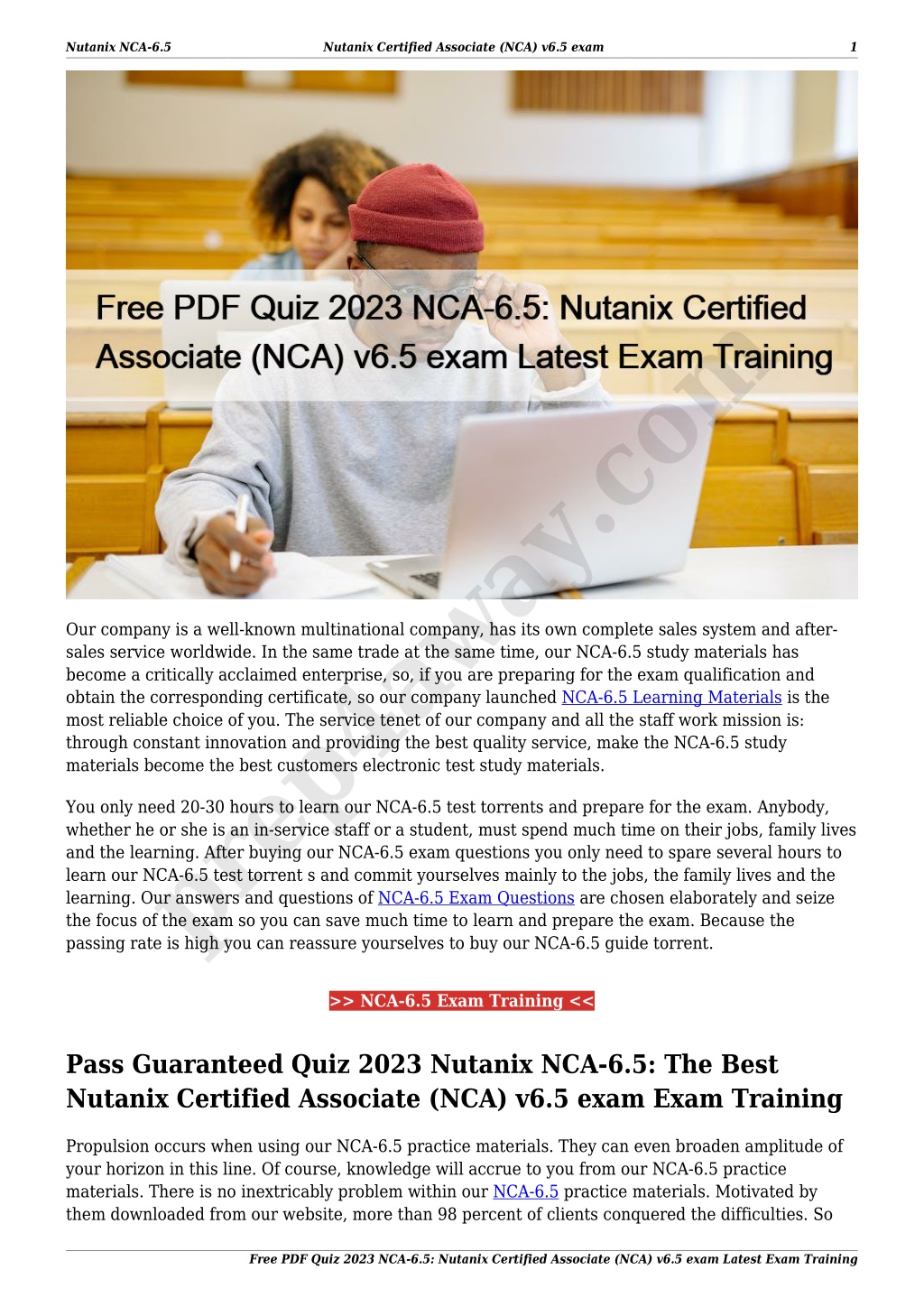 PPT - Free PDF Quiz 2023 NCA-6.5: Nutanix Certified Associate (NCA) V6 ...