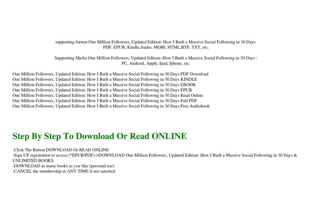 PPT - (*EPUB/PDF)->DOWNLOAD One Million Followers Updated Edition: How ...