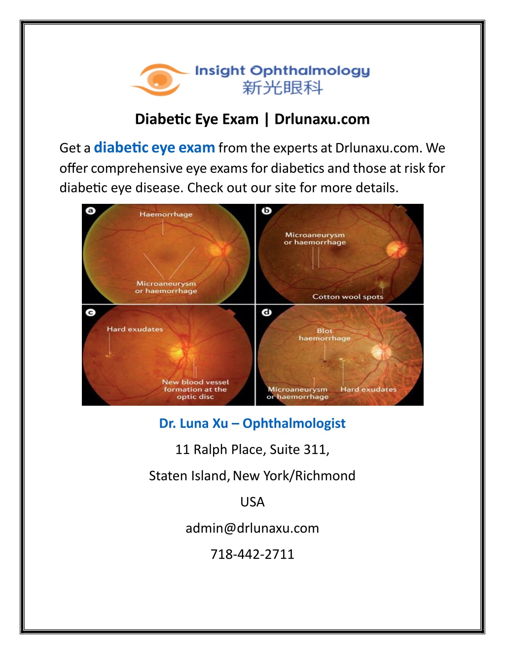 PPT Diabetic Eye Exam Drlunaxu PowerPoint Presentation Free 