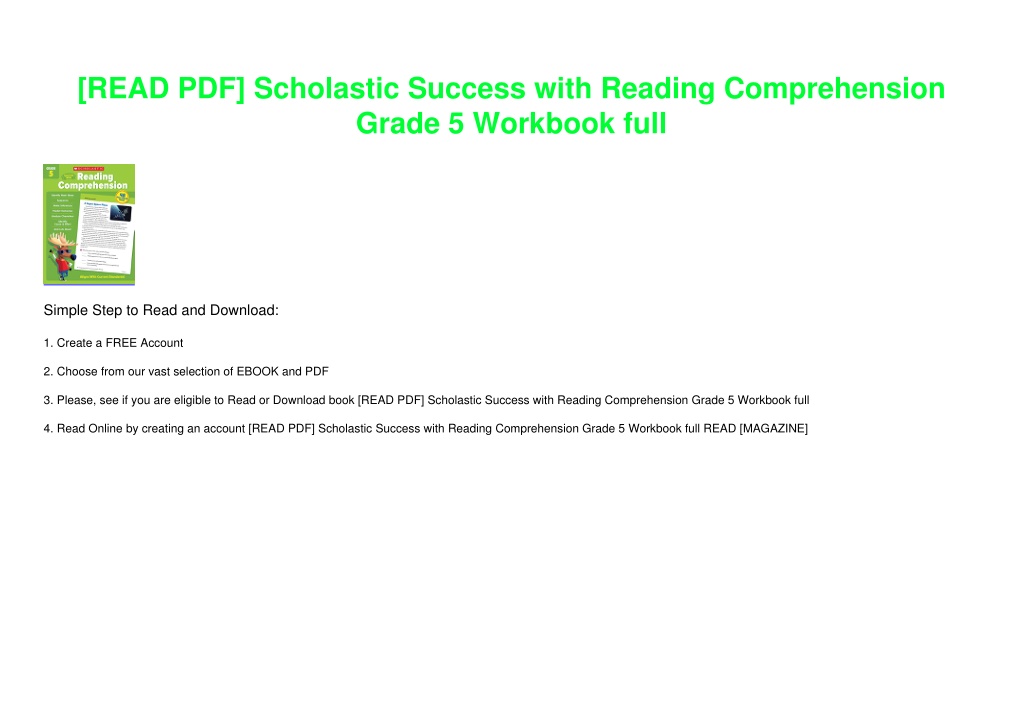 PPT - [READ PDF] Scholastic Success with Reading Comprehension Grade 5 ...