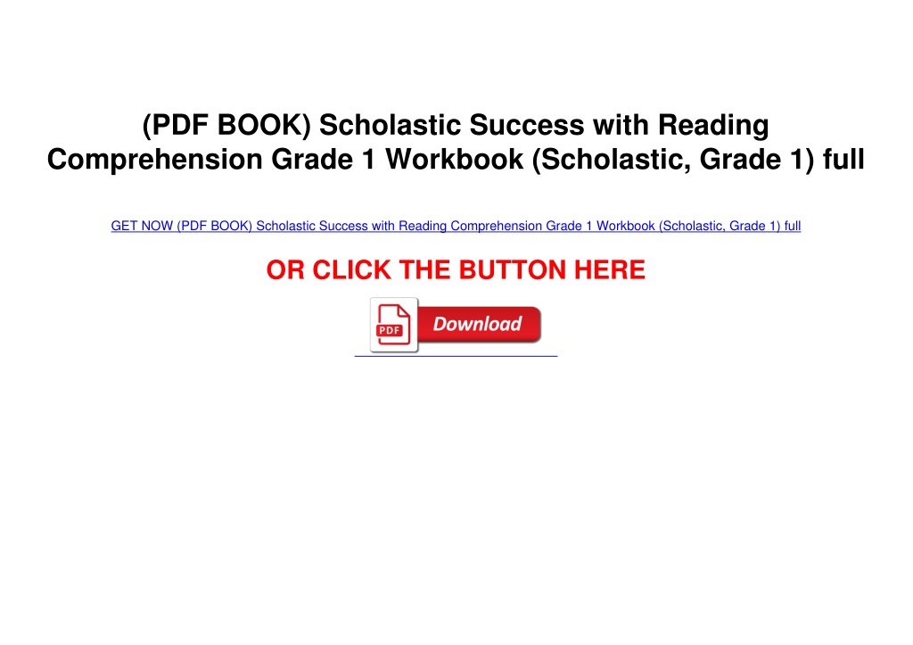 Ppt Pdf Book Scholastic Success With Reading Comprehension Grade 1 Workbook Schol 7942