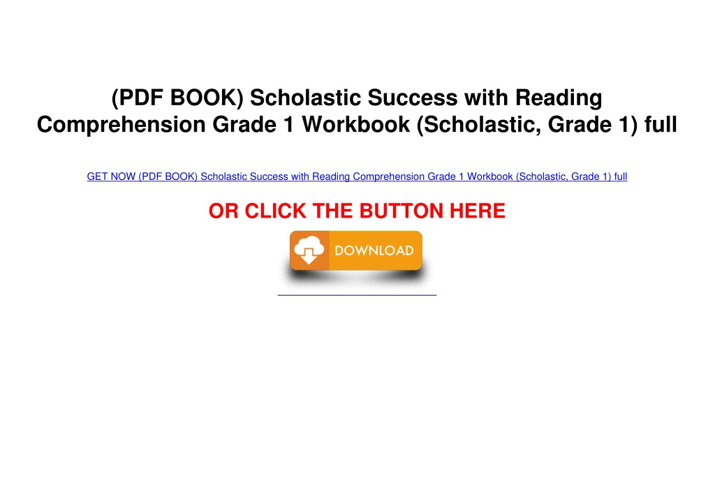 PPT - (PDF BOOK) Scholastic Success with Reading Comprehension Grade 1 ...