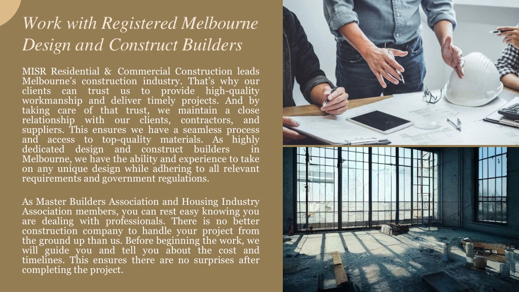 PPT Unit Builders Melbourne MISR Engineering & Construction in
