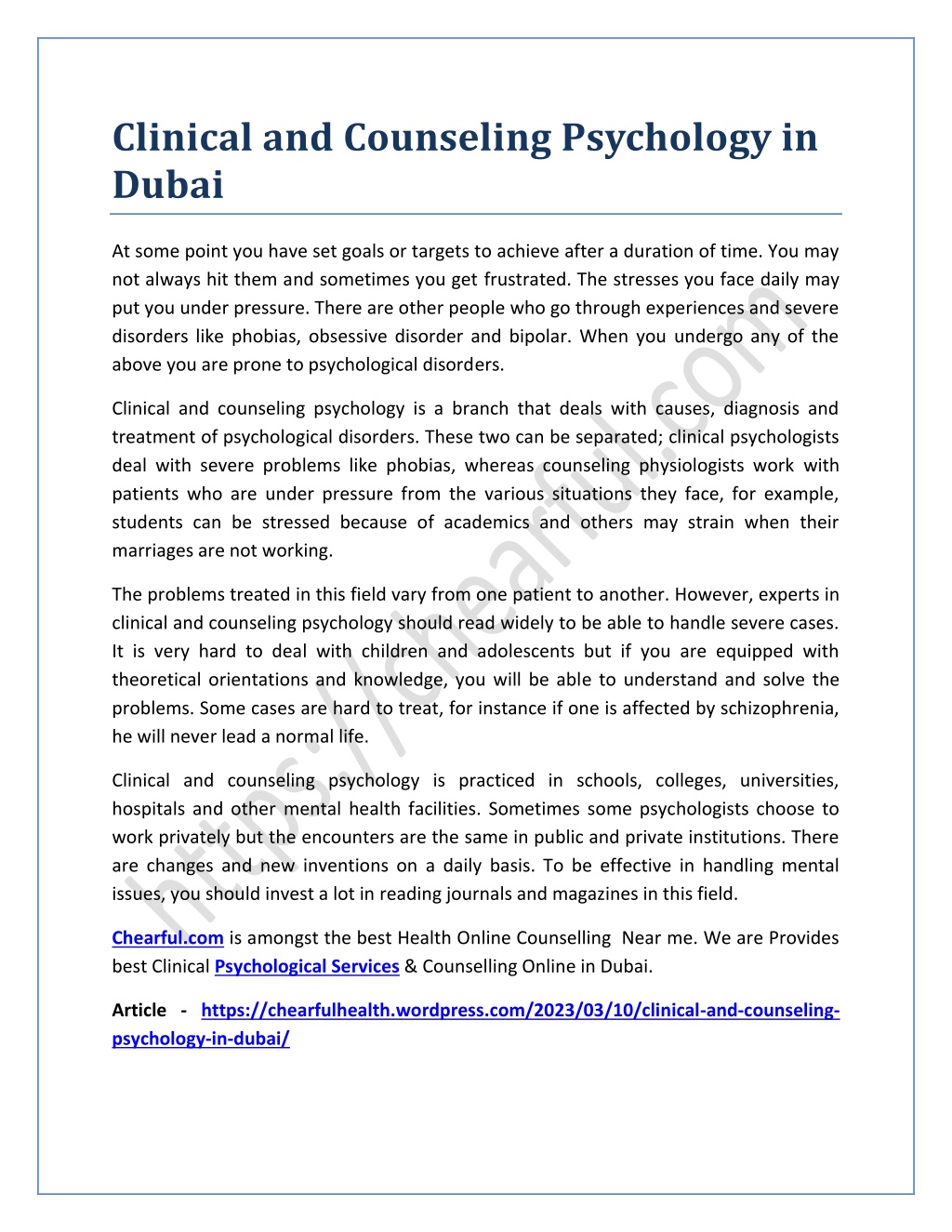 clinical psychology phd dubai