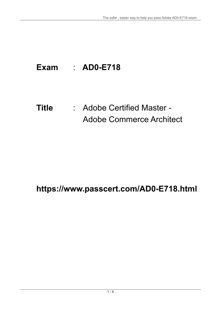 PPT - Adobe Commerce Architect Master AD0-E718 Dumps PowerPoint ...