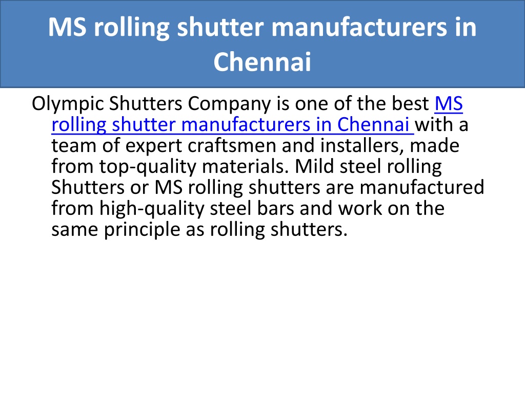 PPT MS Rolling Shutter Manufacturers In Chennai PowerPoint   Ms Rolling Shutter Manufacturers In Chennai 1 L 