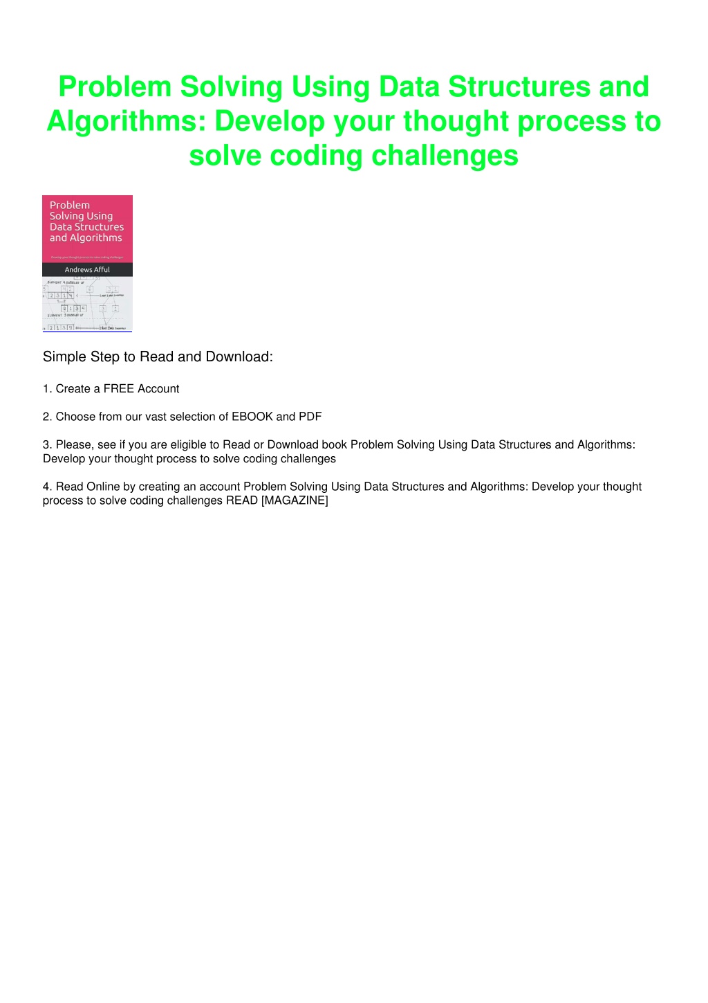 problem solving and algorithms pdf