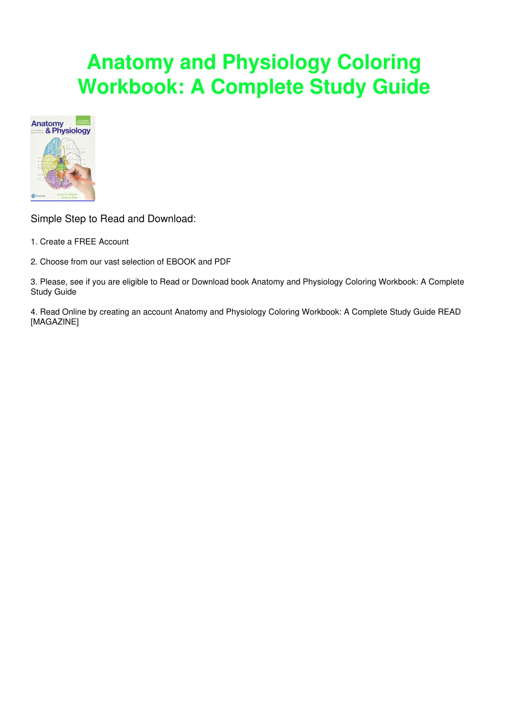 PPT - (PDF/DOWNLOAD) Anatomy And Physiology Coloring Workbook: A ...