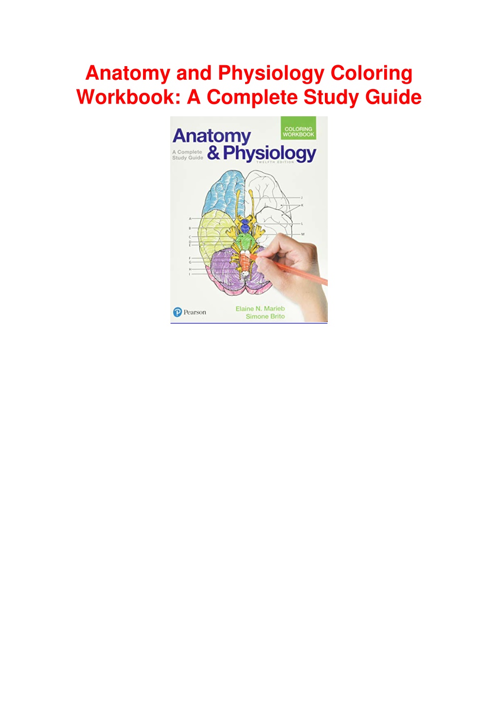 PPT (PDF/DOWNLOAD) Anatomy and Physiology Coloring Workbook A