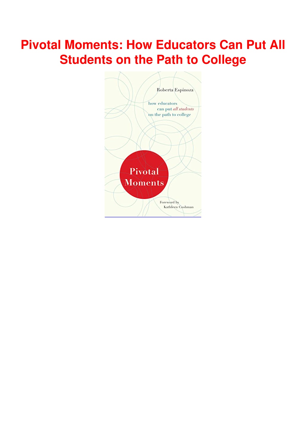 PPT - $PDF$/READ/DOWNLOAD Pivotal Moments: How Educators Can Put All ...
