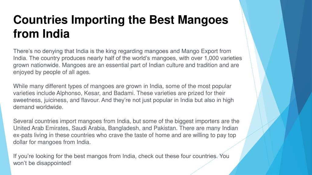 PPT Mango Export From India Varieties of Indian Mangoes PowerPoint Presentation ID12028891